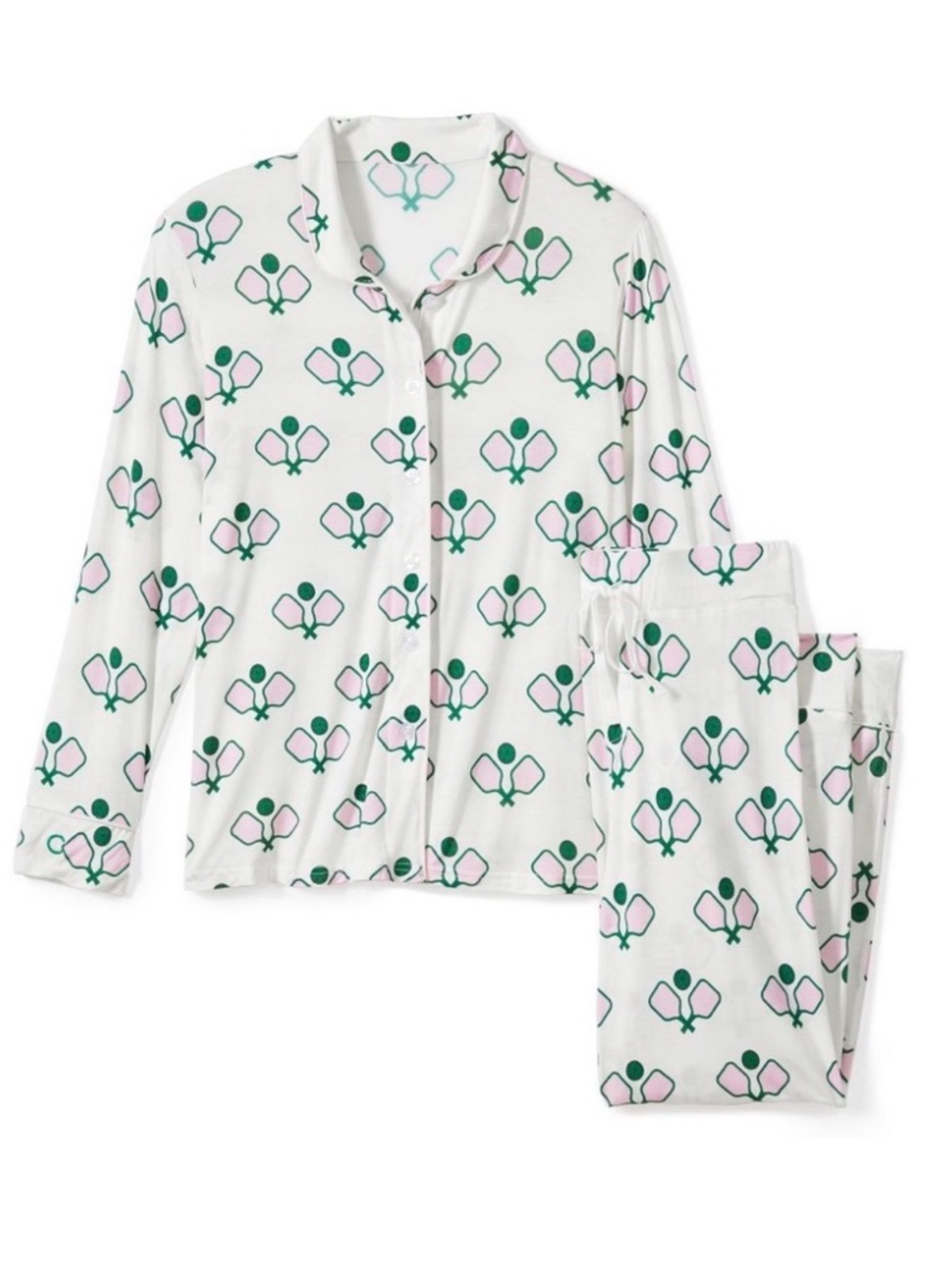 TOSS DESIGNS Mark & Graham $129 Pink & Green Pickleball PJ Pajama MED EUC